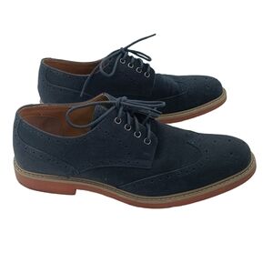 Size 9M Alfani Mens Dress Shoes Oxford Bison Style Faux Suede Blue Old Money
